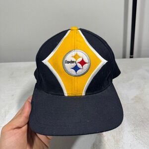 Vintage Starter Pittsburgh Steelers Hat NFL Pro Line Strapback Black Yellow Cap